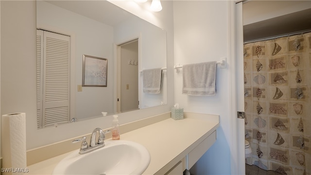 bathroom with toilet and vanity