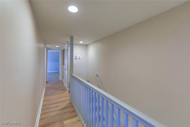 hall featuring light hardwood / wood-style flooring