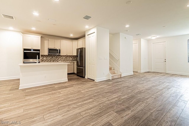 interior space with light hardwood / wood-style floors