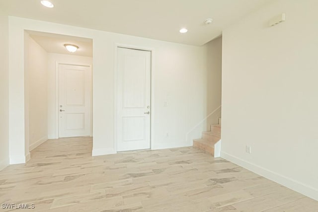 empty room featuring light wood-type flooring