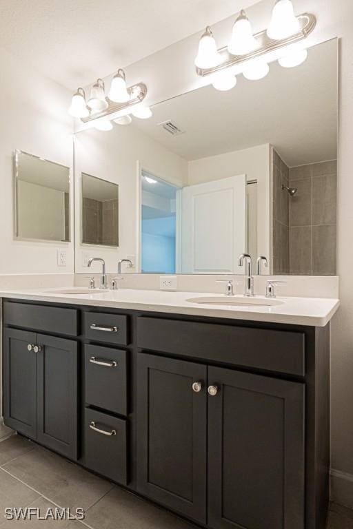 bathroom featuring vanity and tile patterned floors