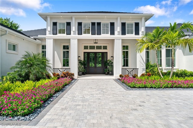 view of front of property with french doors