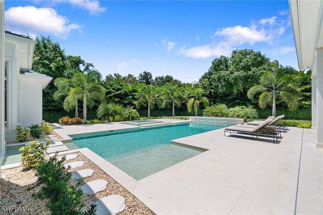 view of pool with a patio area and a jacuzzi