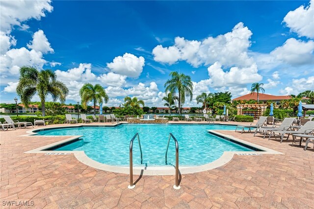 view of pool with a patio area