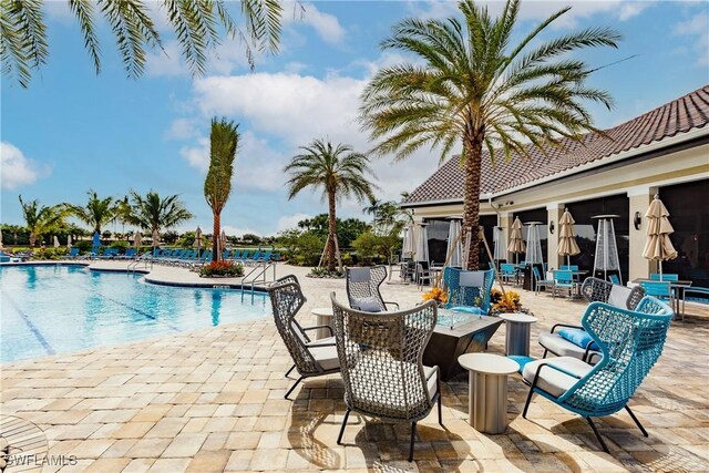 view of pool with a patio