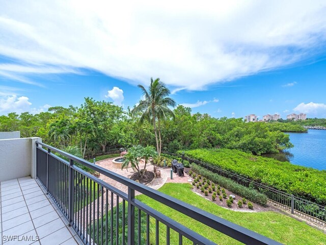 balcony with a water view