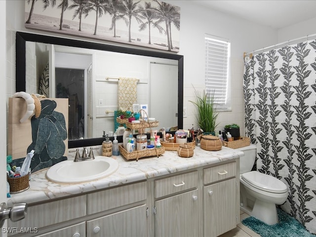 bathroom with toilet and vanity