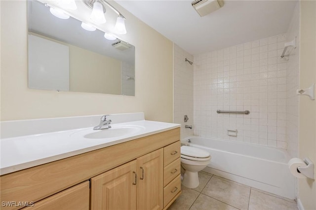 2504 SE 16th Pl Unit 101, Cape Coral, FL 33904 - bathroom with tile patterned flooring, toilet, vanity, and bathing tub / shower combination