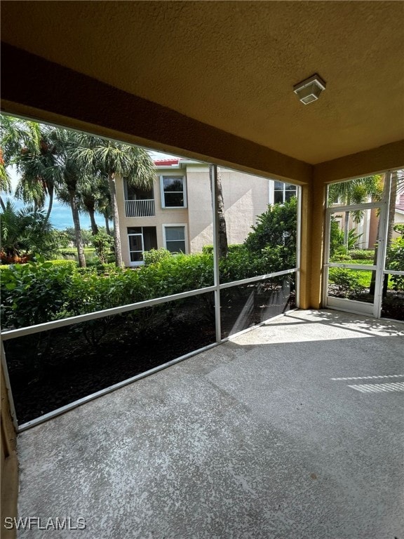 view of unfurnished sunroom