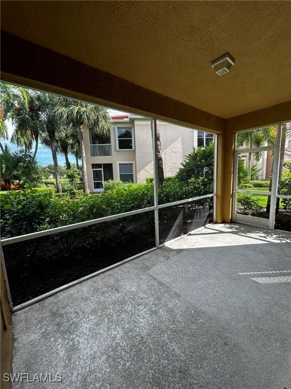 view of unfurnished sunroom