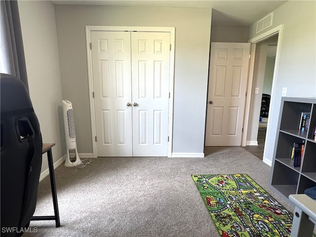 interior space featuring carpet flooring