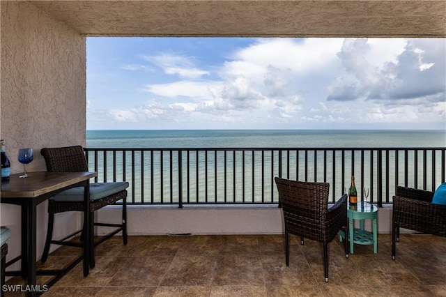 balcony with a water view