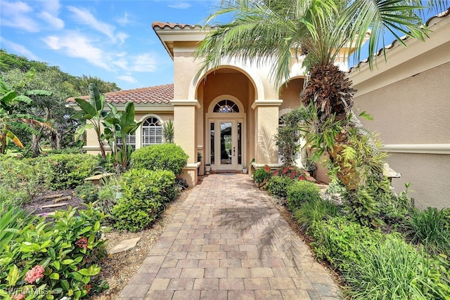 entrance to property with french doors