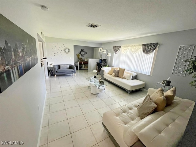 view of tiled living room