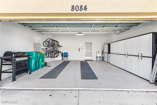 garage with sink