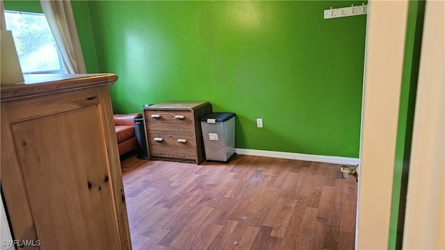 interior space with light hardwood / wood-style flooring