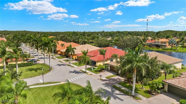 aerial view with a residential view