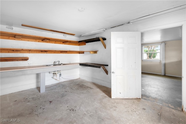 basement with sink