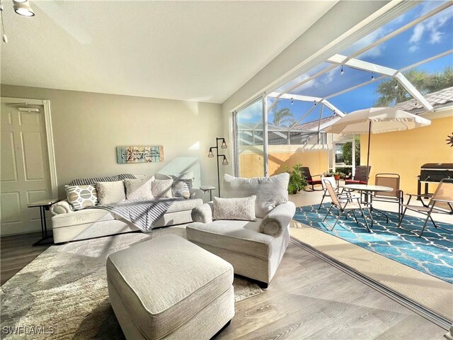 living room featuring hardwood / wood-style floors