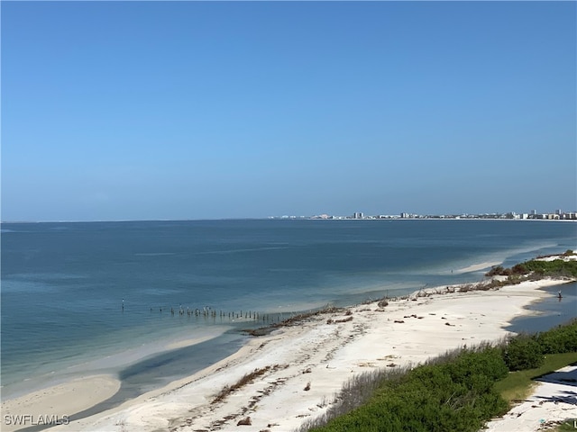 water view featuring a beach view