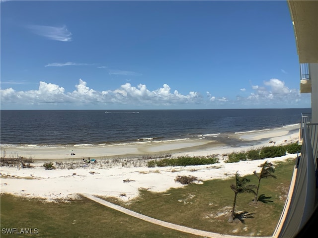 water view featuring a beach view