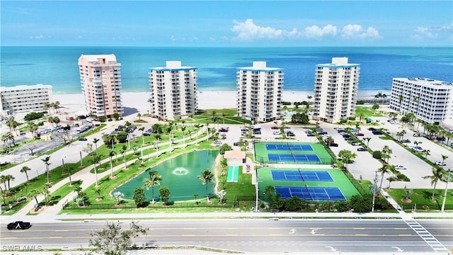 7330 Estero Blvd Unit 502, Fort Myers Beach, FL 33931 - drone / aerial view of a nearby body of water and apartment complex