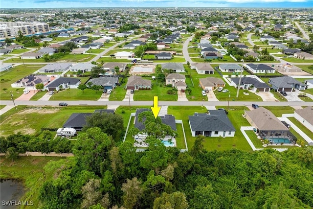 bird's eye view with a residential view