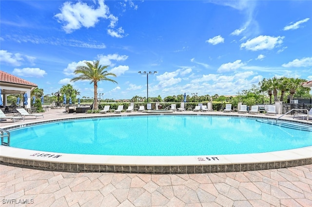 view of pool with a patio area