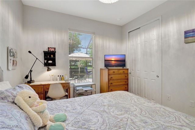 bedroom with a closet