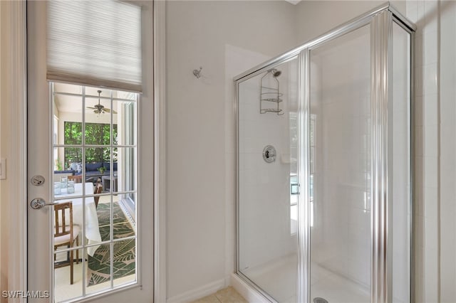 bathroom with a wealth of natural light and walk in shower