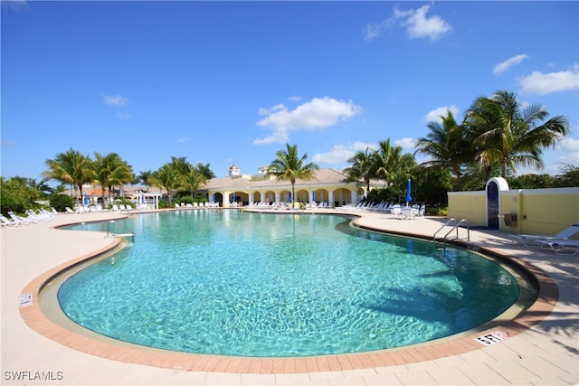 view of pool with a patio area