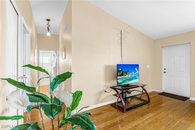 interior space with hardwood / wood-style flooring