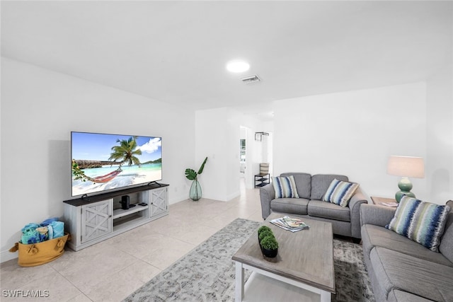 view of tiled living room