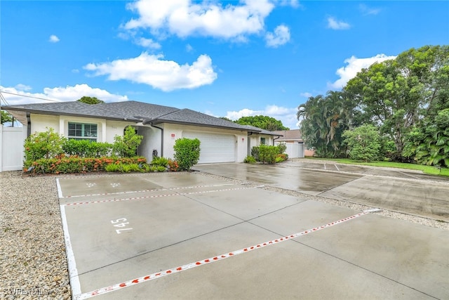 view of front of home with a garage