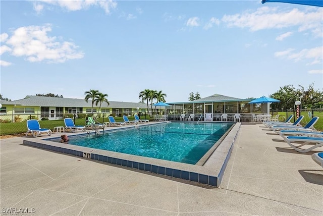 view of pool with a patio