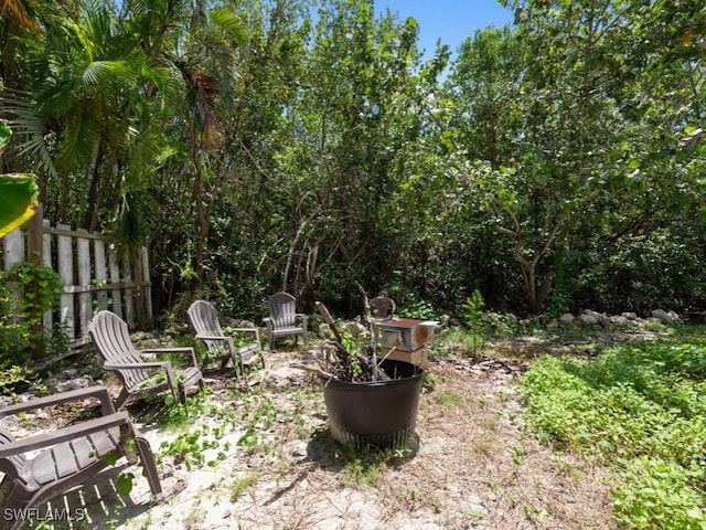 view of yard featuring fence