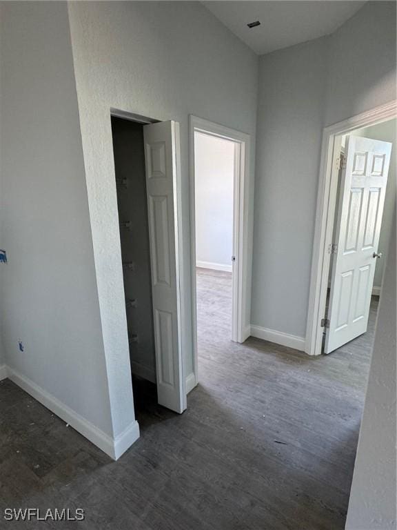 hall featuring dark hardwood / wood-style flooring