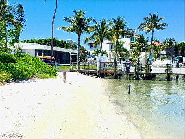 exterior space with a boat dock