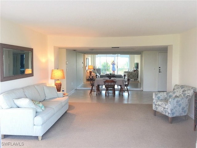 view of carpeted living room