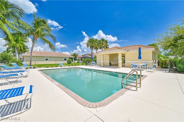 view of pool with a patio area