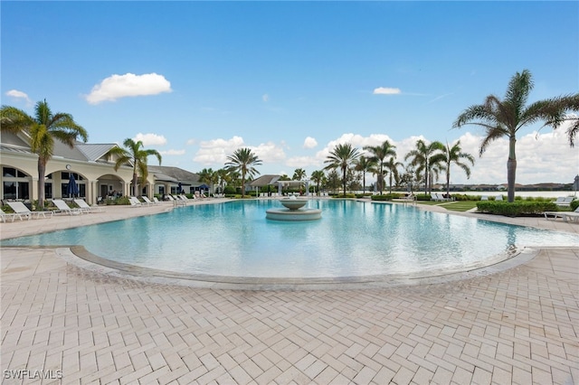 view of pool with a patio area