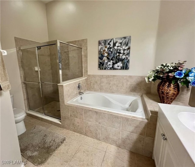 3020 Meandering Way Unit 201, Fort Myers, FL 33905 - full bath with a garden tub, tile patterned floors, a stall shower, and vanity