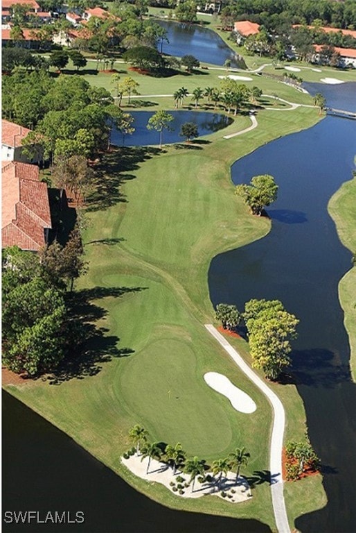 5975 Bloomfield Cir Unit C102, Naples, FL 34112 - bird's eye view featuring golf course view and a water view