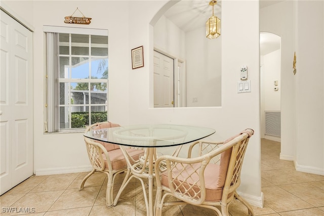 view of tiled dining room