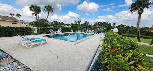 view of pool with a patio