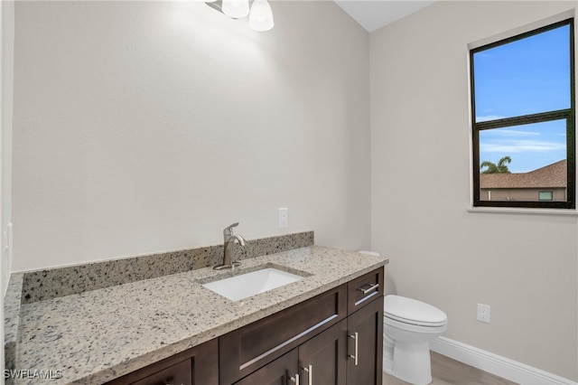 bathroom with toilet and vanity