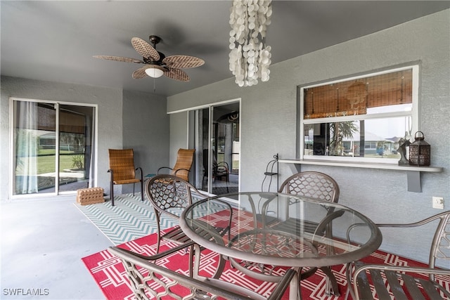 view of patio with ceiling fan