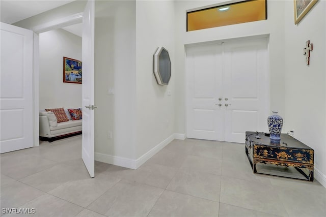 view of tiled foyer