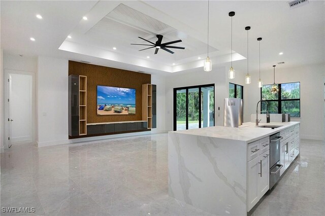3660 4th Ave NE, Naples, FL 34120 - kitchen with a sink, recessed lighting, and a raised ceiling