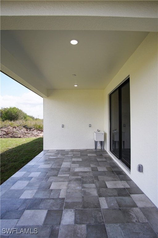 view of patio with sink